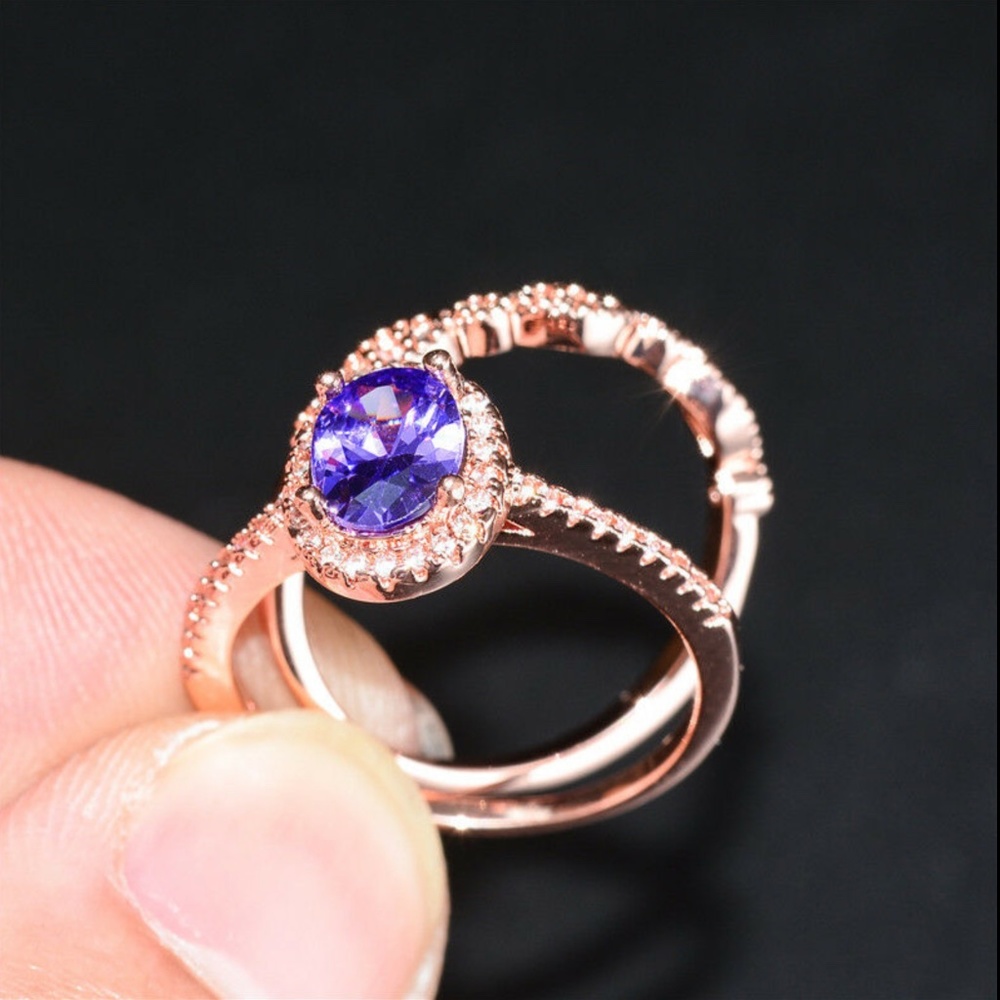 Rose Gold Filled Amethyst Ring - Picture 4 of 5